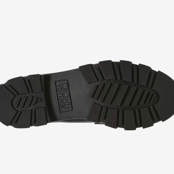 Loafer Black Lug Sole Chunky Penny Crown Vtg 8W Preppy Streetwear Classic Casual - Picture 8 of 8